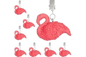 Relaxdays Poids pour Nappe de Table, Design Flamant, Lot de 8, polyrésine, extérieur et intérieur, Rideaux, Rose Vif