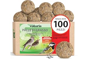 Eggersmann volaris 100 pezzi di palline di grasso proteico senza rete 9 kg | Pallina di cereali per uccelli selvatici | Mangime per tutto l'anno ricco di sostanze nutritive per tutte le di uccelli