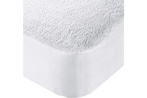 Olivia Rocco Extra Deep Waterproof Terry Towel Mattress Protector Topper Cover Breathable Fitted Bed Sheet Non Noisy (Double)