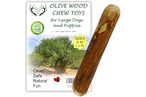 ARTISAN GIFT CO Zabawka do żucia dla psów z drewna oliwkowego, 100% naturalna (rozmiar L-20 cm), 1 sztuka