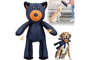 QUIXION Hundespielzeug Unzerstörbar, Hundespielzeug Unkaputtbar, Quietschendes Plüschbär-Spielzeug für Hund, Unzerstörbares Quietschend, Plüsch Unkaputtbar für Große Kleine Hunde