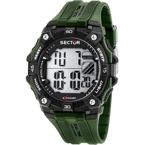 Sector No Limits Orologio Uomo Street Cardio Digitale - R3251473001, Cardiofrequenzimetro Integrato, Cronografo, Timer, Retroilluminazione, Cinturino In Silicone - 5