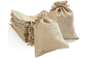 FOGAWA 20 Stück Jutesäckchen Baumwolle Kleine Beutel mit Kordelzug 20 x 15 cm Geschenktüte Jute Beutel Stoffbeutel zum Befüllen Leinen Säckchen für Adventskalender Hochzeit Geschenk