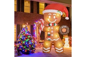 NUZEKY 2,4 m Boże Narodzenie nadmuchiwany model piernikowy człowiek LED świecący nadmuchiwany model ogród dekoracja trawnika