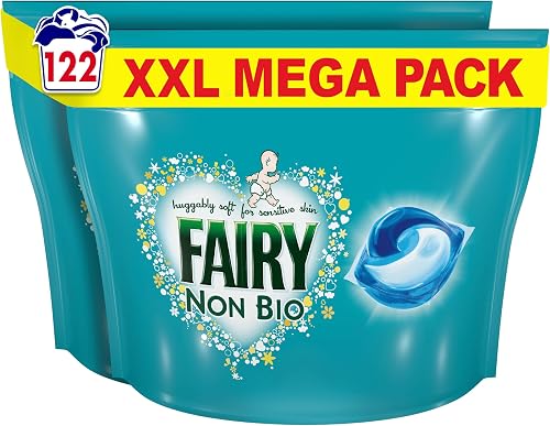 Fairy Non Bio All-in-1 PODS Laundry Detergent Washing Liquid Tablets / Capsules, 122 Washes (61x2), For Sensitive Skin