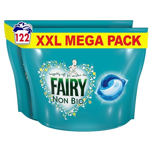 Fairy Non Bio All-in-1 PODS Laundry Detergent Washing Liquid Tablets / Capsules, 122 Washes (61x2), For Sensitive Skin