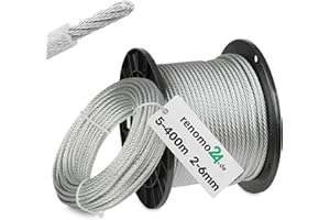 Renomo24 Drahtseil 3mm PVC Stahlseil 6x7 ummantelt verzinkt Seil Draht (15m)