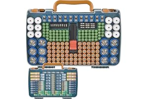 FULLCASE Batteriebox Batterie Aufbewahrungs Organizer mit Tester, Batterien aufbewahrung, Batteri Aufbewahrungsbox für 269 AA AAA AAAA 3A 4A 9V C D Lithium 23A 4LR44 CR123A CR1632 CR2032, nur Box