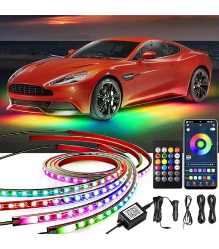 LUMENIX Double Row RGB LED Car Underglow Light Kit, 4PCS LUMENIX Double Row RGB LED Car Underglow Light Kit, 4PCS