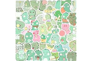 FOCRI 50 unidades de pegatinas de dinosaurio para niños y adolescentes, lindos paquetes de pegatinas de dinosaurios obesos, vinilo impermeable creativo pegatinas de animales