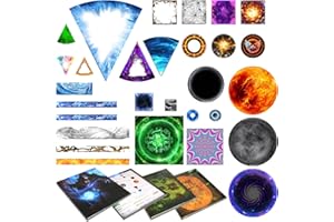 CZYY DND Wirkungsbereich Zauberschablonen - Set mit 28 Markern für AOE Zaubersprüche, löschbare PVC-Zaubereffekte Vorlagen mit Referenz Perfektes Werkzeug, Zubehör & Geschenk für Dungeons und Dragons