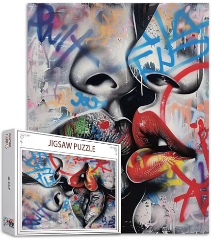 Puzzle 1000 pièces pour Adultes, Art du Lion coloré, Jeu Familial pour décoration Murale, Cadeaux Uniques d'anniversaire et de Noël, 10,27 po x 14,96 po