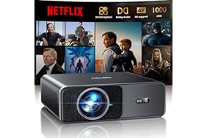 ‎TOPTRO Smart Beamer 4K - [Kompatibel mit Netflix & Dolby Audio] 1000 ANSI Autofokus & 6D Trapezkorrektur, TOPTRO Beamer 4K Heimkino WiFi 6/Bluetooth Full HD 1080P HDR10 Outdoor Projektor für Handy
