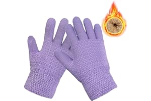 lifwimner Kids Winter Gloves, Warm Thermal Knitted Gloves for Boys Girls, Fleece Thick Gloves for Cold Weather Outdoor Sports