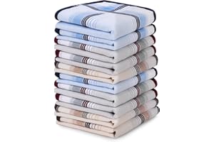 Wiainty Fazzoletti Da Uomo In 100% Cotone, Pezzi Fazzoletto Da Taschino Uomo,Set Di Fazzoletti Cotone Uomo Naso 38X38Cm, Fazzoletto Classici A Righe, Matrimonio, Business, Fazzoletti Stoffa