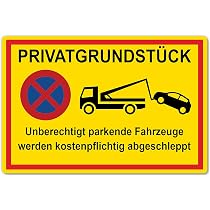 Parken Verboten Schild 20x30 Cm | Aus 3mm Hartschaum, Wetterfest, Abschlepp-Hinweis
