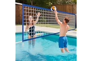 ‎DIVOVE Divove Pool-Volleyballnetz 457 x 91 cm – Verstellbar & Wasserdicht, Tragbares Ersatznetz aus strapazierfähigem Polyethylen (PE) für Wasserspiele, Garten, Strand & Outdoor-Aktivitäten