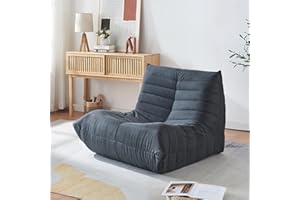 [en.casa] Fotel podłogowy Kodsø krzesło podłogowe z oparciem, fotel do czytania, tapicerowany, sofa podłogowa 75 x 90 x 100 cm, fotel relaksacyjny, mikrofibra, czarny