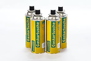 Campingman 4 Stück Gaskartusche 227g Butan Gas mit Ventil Universal Butangas Campingas für Gaskocher Gasheizung