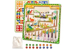 SK MISS Magnetic Maze, Montessori Wooden Toys for Toddlers 3 4 5 6+ Year Olds, Fine Motor Skills Toys, Colour Sorting Toys Activities Puzzles Board for Kids Boys Girls