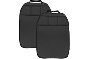 L & P CAR DESIGN L&P Car Design GmbH Lot de 2 en Cuir synthétique pour Protection de Siège Arrière Noir avec 3 Poches Organiseur