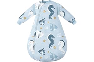 Yoofoss Gigoteuse d'hiver pour Bébé et manches amovibles 3.0 TOG Coton Gigoteuse Sac de Couchage de Hiver Emmaillotage Bebe 78 cm pour Nouveau-né Garçons Filles 6-12 Mois