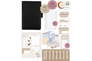 ‎BEGINNER-BUDGET BeginnerBudget® Budget Planner Deutsch - Starterset mit Sparchallenge Budgetplaner - Sparen mit Umschlagmethode + Anleitung - Ringbuch - Binder A6 Glattleder-Style (Schwarz)