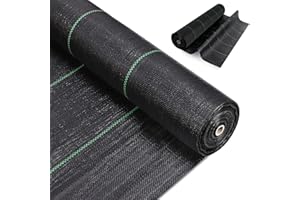 bimiti 200m² Unkrautvlies Heavy Duty Unkrautfolie auf Rolle Wasserdurchlässig – Unkrautvlies mit UV-Schutz 90g/m² – Mulchfolie Reißfestes für Garten, Rasen, Gewächshaus