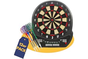 ‎B BEST SPORTING Best Sporting Dartscheibe elektronisch Blackpool I elektronische Dartscheibe mit LED-Anzeigen I E-Dartscheibe mit 12 Dartpfeilen & Ersatzspitzen I hochwertiger Dartautomat für 8 Spieler