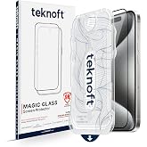Teknoft iPhone 15 Pro i&ccedil;in Kolay Kurulum Kitli Takılırken Camın Altında Kesinlikle Toz Bırakmayan Ekstra G&uuml;&ccedil;lendirilmiş Tam K