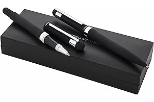ANTONIO MIRÓ ANTONIO MIRO Set Boligrafo y Roller metálicos en Estuche con Logo Grabado - Ideal como Regalo - Satisfacción Garantizada!