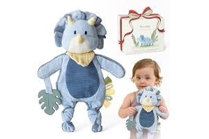 Moonkie Baby täcke, dinosaurie säkerhetsfilt med silikonbitring, nyfödd pojke flicka gåvor för baby shower och födelsedag, go