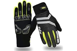 FDX Full Finger Winter Cycling Gloves - Warm Windproof, Mountain Bike Gloves Anti-Slip Padded Palm, Touchscreen, Breathable, Water Resistant MTB Racing and Running Mitts for Men Women