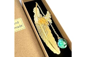 Mgood Segnalibro di piume di metallo Con farfalla 3D Segnalibri particolare Regalo di Natale amica laurea donna compleanno laurea uomo Per donne, ragazze, lettrici, insegnanti（Oro）