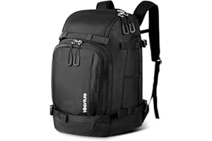 HIKENTURE Ski Boot Bag Backpack with Helmet Compartment, 50L Ski Backpack Ski Boot Backpack with Ski Helmet Bag, Ski Bag Ski Bag for Ski Boots, Ice Skates, Ski Goggles, Snowboard, Inline Skates