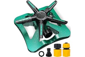 CAKUNI Rasensprenger - Gardena Rasensprenger, Große Flächen Bewässerung durch 360 Drehbare Düsenknöpfe, Gartensprenger mit 20 Düsen, Gartensprinkler Wassersprenger mit 5-Arm Versenkbar Kinder