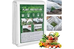 Sylken Gartenvlies Frostschutz Pflanzendecke 35g/m² Vliesstoff Gartenbau Vlies Winterschutz für Pflanzen,Gartenvlies Pflanzenschutz Winter Frost, Atmungsaktiv wasserdurchlässig, (2 * 10M) Weiß