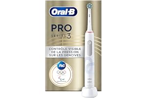 Oral-B Pro 3, Brosse À Dents Électrique Blanche Pour Adultes, Édition Spéciale, Modes De Nettoyage Avec Blancheur Et Sensibilité Pour Protéger Les Gencives, 1 Brossettes De Rechange, 1 Chargeur