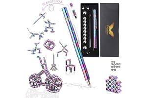 ELEGANCY QUALITY TO TRUST Elegancy Fidget Pen w/Magnetic Balls | Deformable Decompression Magnetic Pen Fidget Toy | Stress Relief Multi-Functional Ballpoint Pens | Cool Stuff Magnets for Kids (Rainbow)