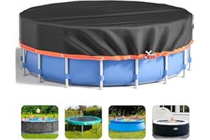 BAHAGULY 10 Ft Round Pool Cover, Solar Covers for Above Ground Pools, Inground Pool Cover Protector with Drawstring Design Increase Stability, Swimming Pool Cover Ideal for Waterproof and Dustproof (Orange)