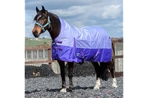 EQUITACK YOUR PASSION IS OUR MISSION Equitack 600 Denier Lightweight Turnout Horse Rug | 0g No Filling | Water Resistant | Half Neck | Teflon Coated | Shoulder Gussets | Lavender/Purple 6ft 0