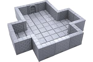 EnderToys Verschließbare Dungeon-Fliesen – Kreuzkammer, Terrain-Landschaft, Tischplatte, 28 mm, Miniaturen, Rollenspiel, 3D-gedruckt, lackierbar