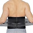 Neotech Care Neoprene Back Brace, Lumbar Support with Double Banded Strong Compression Pull Straps (Black, Size XL)