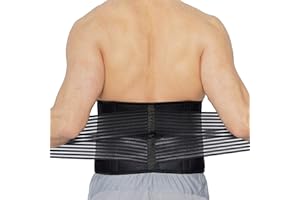 NEOtech Care Rückenbandage aus Neopren - Doppelten Bändern für Kompression (Schwarz, XL)