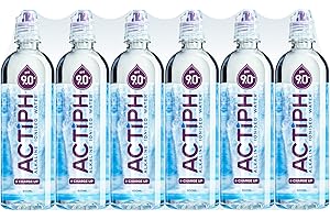 Alkaline Ionised Spring Water pH9+ (24x 600ml) Purified with Electrolytes Clean and Smooth Taste ACTIPH Water