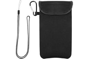 GEEHUA Universelle Handytasche mit Umhängeband, wasserdichte Neopren Handysocke, Handy Tasche für Wandern und Reisen, Handytaschen mit Schnalle (17,5 x 9 cm)