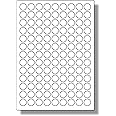 Label Planet® 117 Per Page/Sheet, 5 Sheets (585 Sticky Round Labels), Circular White Blank Matt Plain A4 Circle Stickers, for Laser/Copier or Inkjet Printer, UK LP117/19R, 19 MM Diameter, All Use