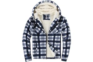 SwissWell Męska kurtka koszulowa, pogrubiona w kratkę, z zamkiem błyskawicznym, flanelowa, pluszowa podszewka, na czas wolny, z podszewką, koszula drwala, męska koszula zimowa, polarowa bluza z