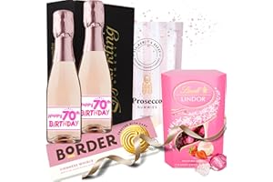 SPARKLING DIRECT 70th Birthday Gifts For Women, Happy 70th Birthday Hamper For Her, 70 Year Old Lady Birthday Gifts, Prosecco Gift Box For Mum Best Friend Sister Wife Turning 70, 70th Birthday Presents For Wine Lovers