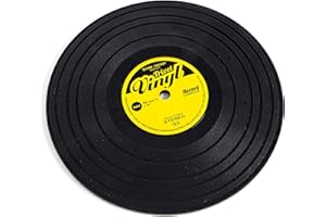 Balvi Dessous-de-Plat Vinyl Couleur : Noir en Forme de Vinyle Silicone 15 cm